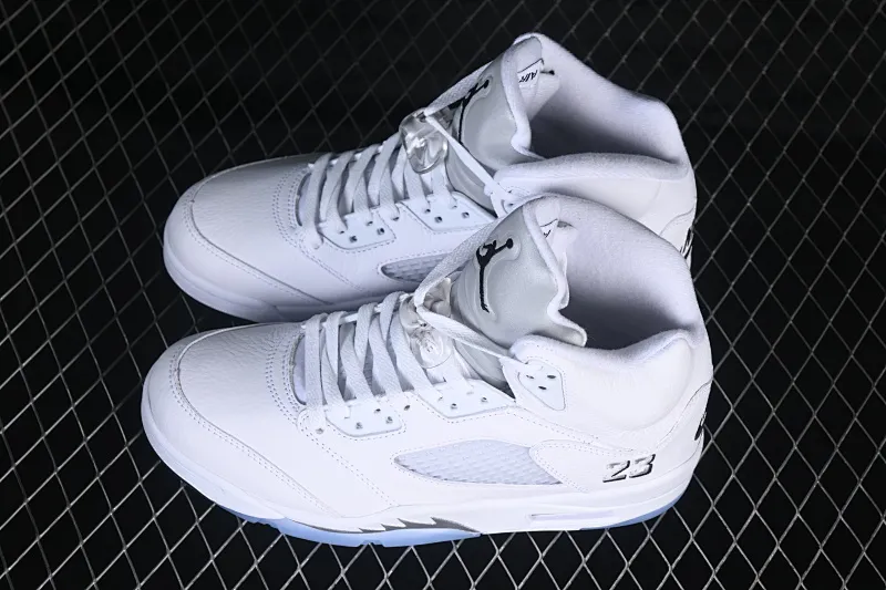 All categories Air Jordan Jordan series basketball shoes Air Jordan 5 Air Jordan 5 Retro "White Metallic" AJ5 Joe 5 Silver HQ7978-103